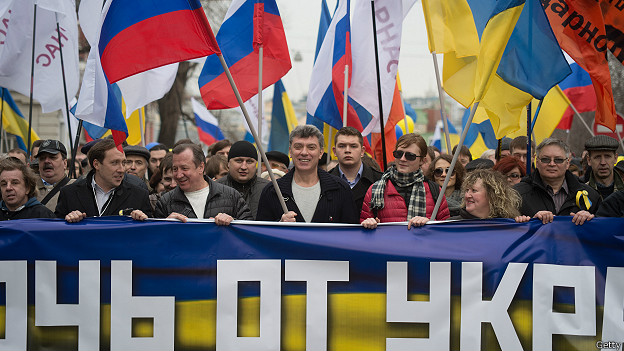 Phản đối xâm lược Ukraine. Ảnh: BBC